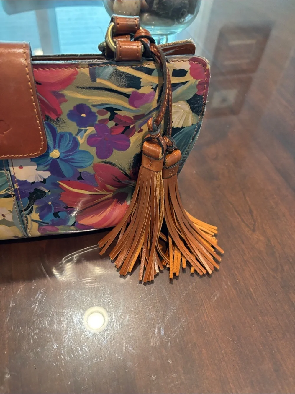 Patricia Nash Multi-Color Floral Leather-Trim Shoulder Bag